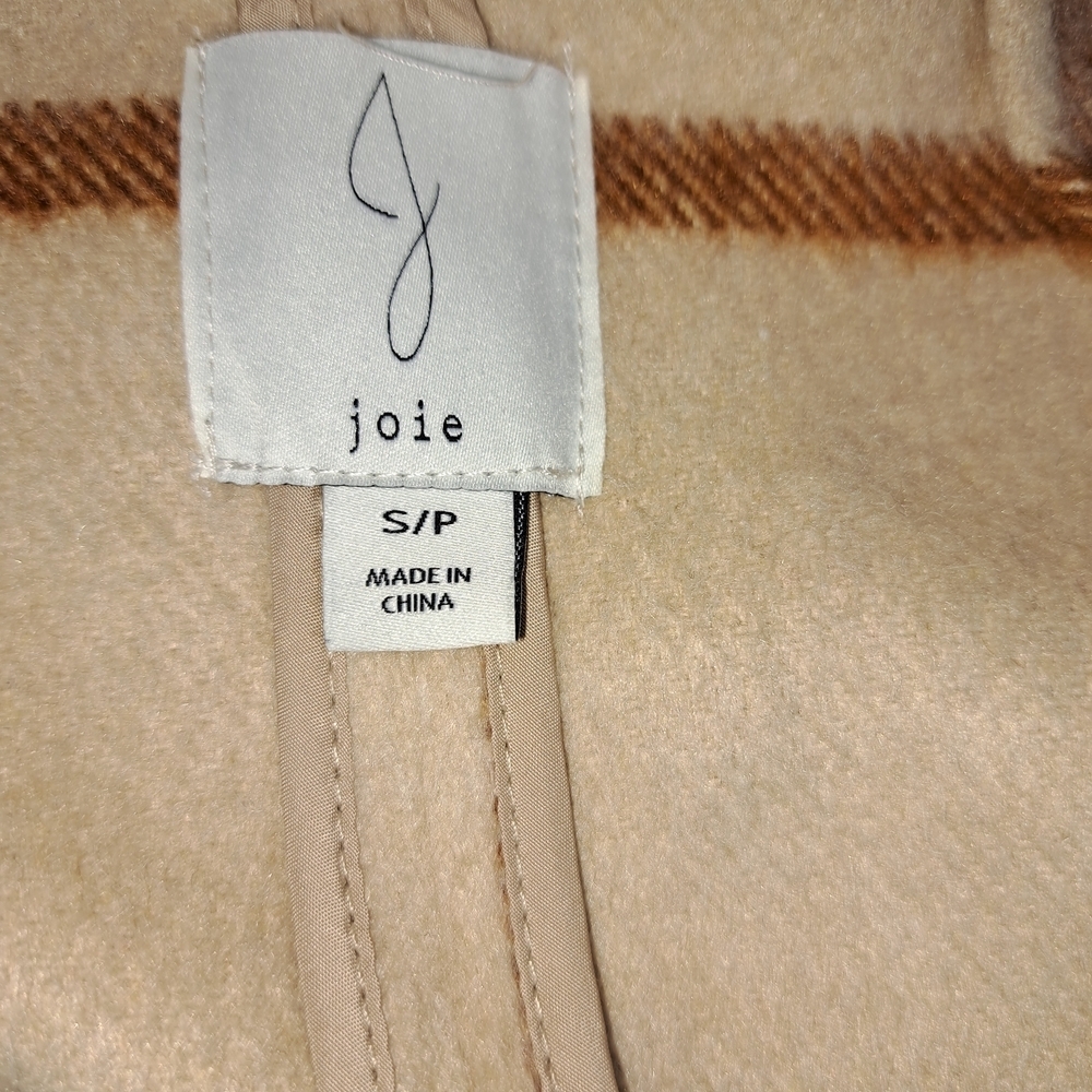 Joie Cream and Brown Plaid Blazer Women's Small Fits Like A Meduim Read #31 - Picture 4 of 7
